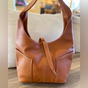 NWOT Laggo Emily Tan Pebbled Leather Hobo Shoulder Bag